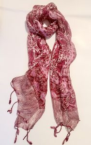Pink White Scarf